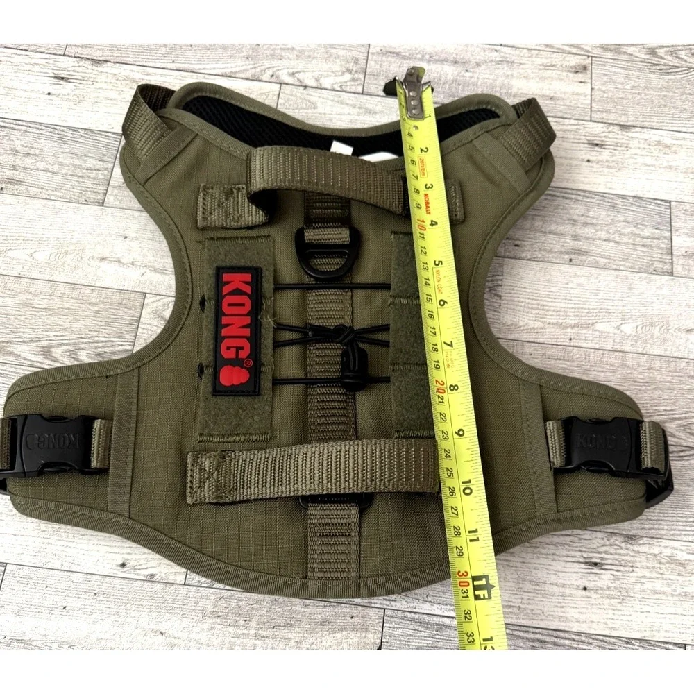 KONG Ultra Durable Tactical Dog Harness Double Handle Vest Green Medium